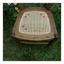 Carole- Duo de chaises cannées et motifs en laine
