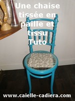 Une chaise tissée en paille et tissu - Tuto