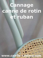 Cannage de canne de rotin et ruban