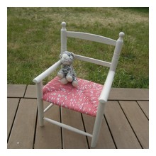 Fauteuil enfant paille tissu rouge