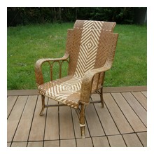 Fauteuil tissé de canne de rotin