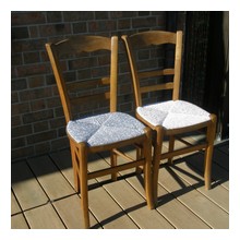 Cyrielle- Duo de chaises en paille revêtue de tissu