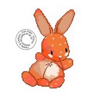 FA028- Grille Lapin peluche orange