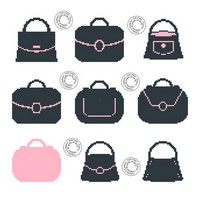 Grille gratuite - Collection de sacs en noir et rose
