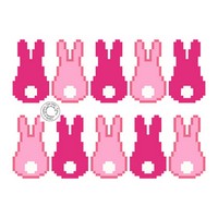 Grille gratuite - Lapins roses