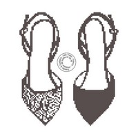 Grille de point de croix - chaussures en noir et blanc