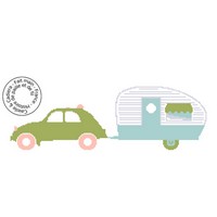Grille gratuite - 2CV et sa caravane