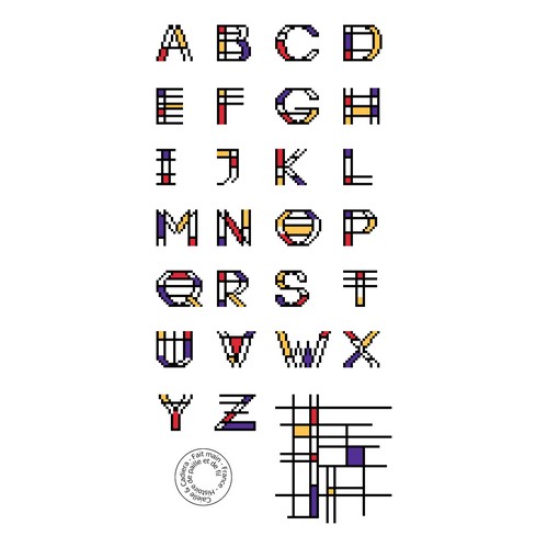 Grille gratuite - Alphabet Mondrian