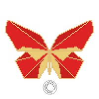 grille gratuite - Papillon origami 200