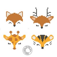 grille gratuite - Têtes animaux peluches 200