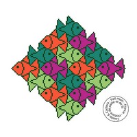 grille gratuite - Poissons Escher 200