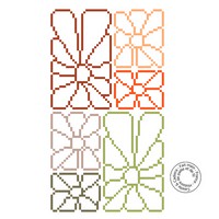 grille gratuite - Marguerites dans un rectangle 200