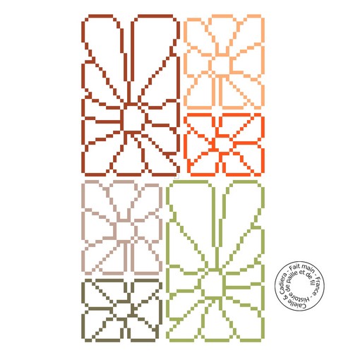 grille gratuite - Marguerites dans un rectangle
