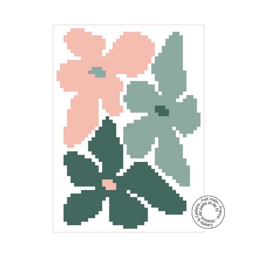grille gratuite - Fleurs dans un rectangle