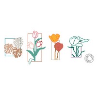 grille gratuite - Diverses fleurs et feuilles 200
