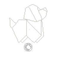 grille gratuite - Chien origami 200