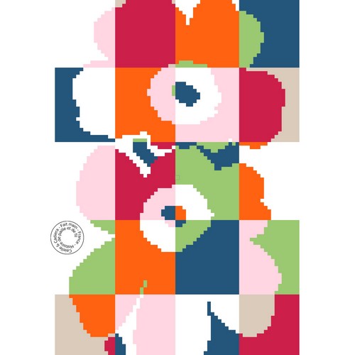 Grille gratuite - Fleurs et carreaux