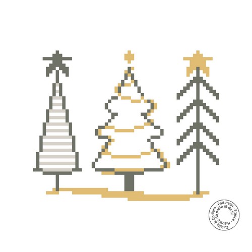 grille gratuite - Sapins de noël