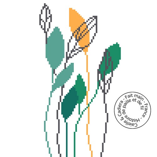 grille gratuite - Feuilles et tiges