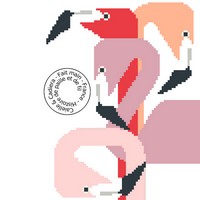 Grille gratuite - Flamants roses 200
