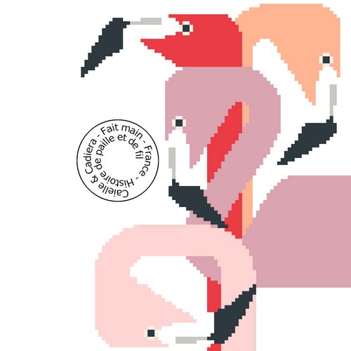 grille gratuite - Flamants roses