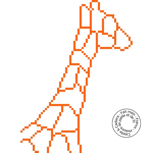 Grille gratuite - Girafe orange