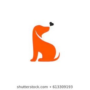 silhouette de chien et papillon