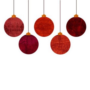 silhouette de boules de noël rouge
