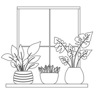 Silhouette plantes vertes