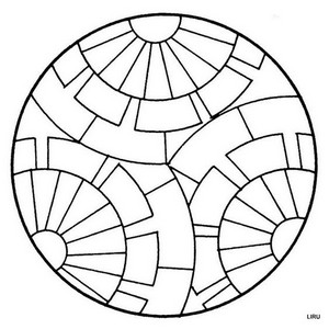 silhouette cercle mosaque