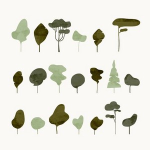 Silhouette arbres pour frise