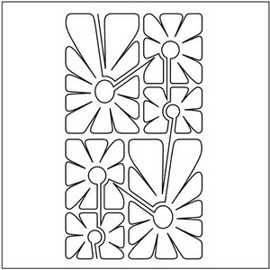silhouette marguerites dans un rectangle