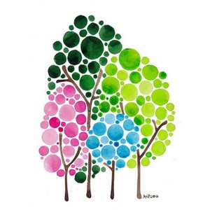silhouette arbres bulles