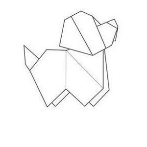 Silhouette chien origami