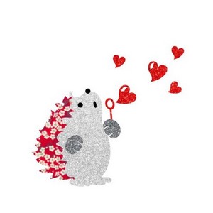 illustration Hérisson et coeurs