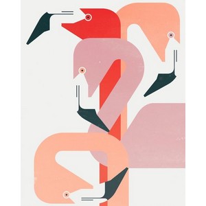 silhouette flamants roses