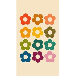 silhouette fleurettes multicolores
