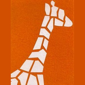 silhouette girafe orange