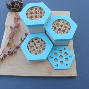 Trio de boîtes à savon hexagonales - Turquoise