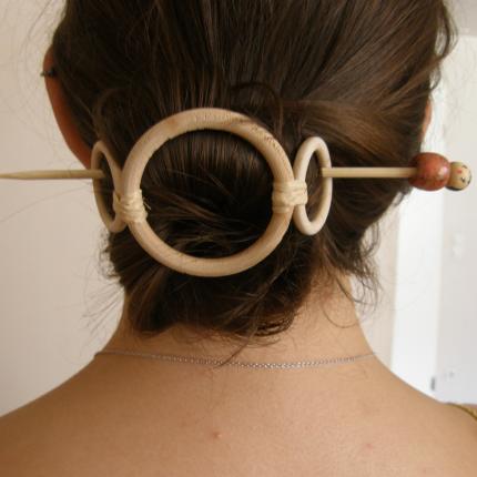 Barrette à chignon, trois anneaux