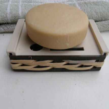 Porte-savon en PLA tissé de canne de rotin, marron 1