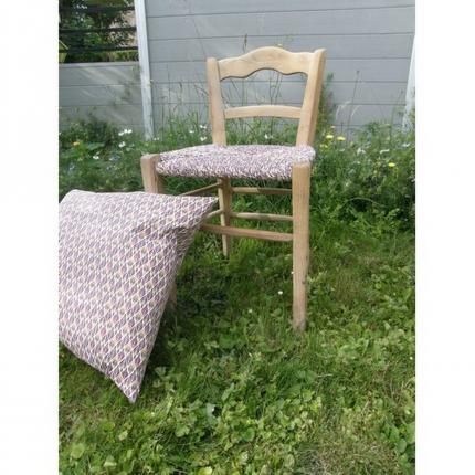 Chaise  Cunégonde  en paille enrobée de tissu et son coussin 1