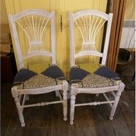 Chaises paille plusieurs tissus