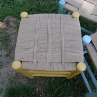Tabourets tissés havane